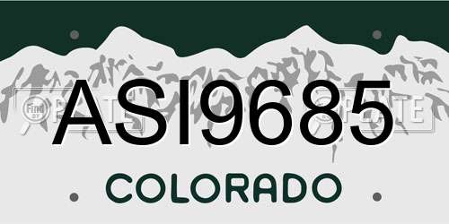 ASI9685 Colorado License Plate