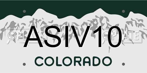 ASIV10 Colorado License Plate