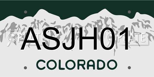 ASJH01 Colorado License Plate