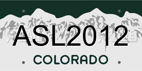 ASL2012 Colorado License Plate
