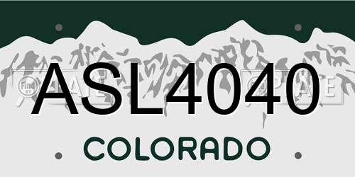 ASL4040 Colorado License Plate