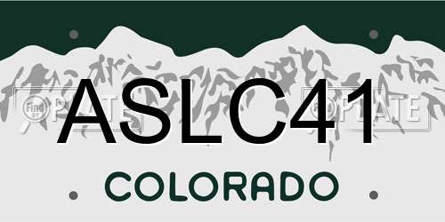 ASLC41 Colorado License Plate