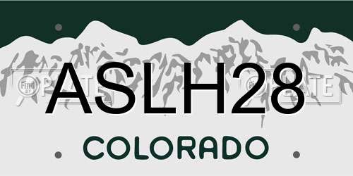 ASLH28 Colorado License Plate
