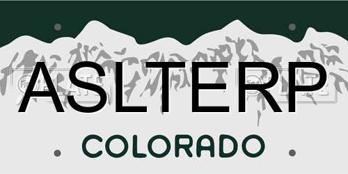 ASLTERP Colorado License Plate