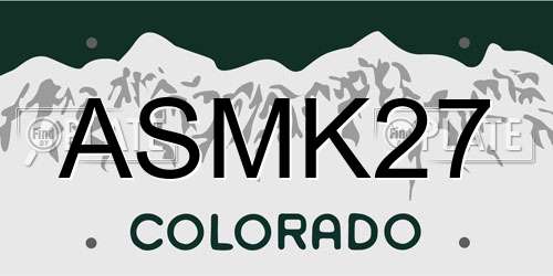 ASMK27 Colorado License Plate