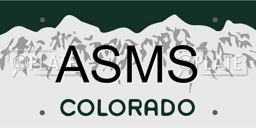 ASMS Colorado License Plate