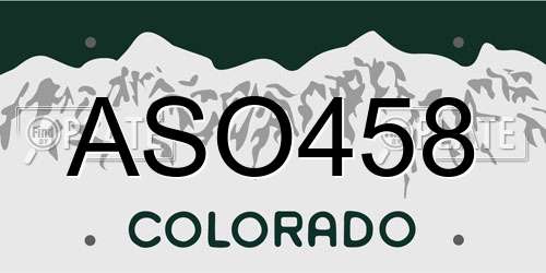 ASO458 Colorado License Plate