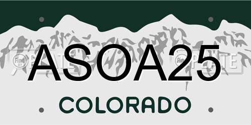 ASOA25 Colorado License Plate