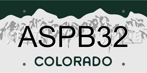 ASPB32 Colorado License Plate