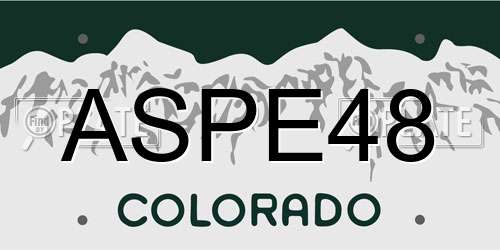 ASPE48 Colorado License Plate