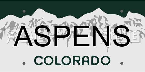 ASPENS Colorado License Plate