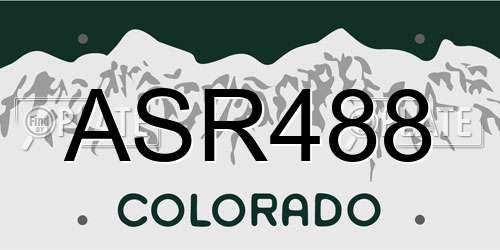 ASR488 Colorado License Plate