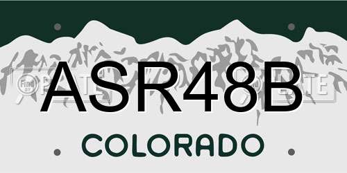 ASR48B Colorado License Plate