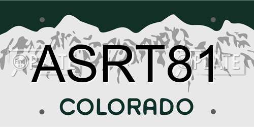 ASRT81 Colorado License Plate