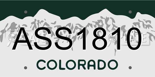 ASS1810 Colorado License Plate