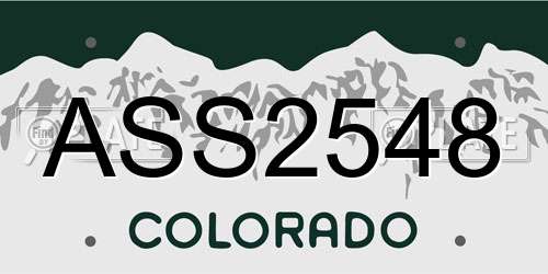 ASS2548 Colorado License Plate