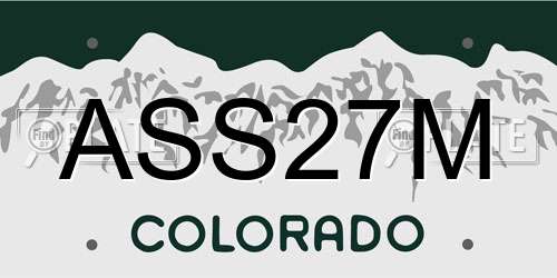 ASS27M Colorado License Plate