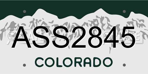 ASS2845 Colorado License Plate