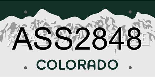 ASS2848 Colorado License Plate