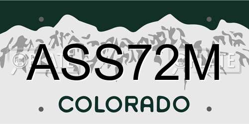 ASS72M Colorado License Plate