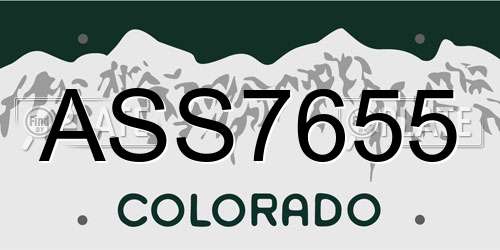 ASS7655 Colorado License Plate