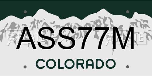 ASS77M Colorado License Plate