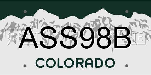 ASS98B Colorado License Plate