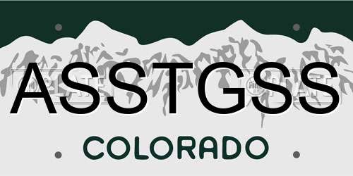 ASSTGSS Colorado License Plate