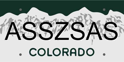 ASSZSAS Colorado License Plate