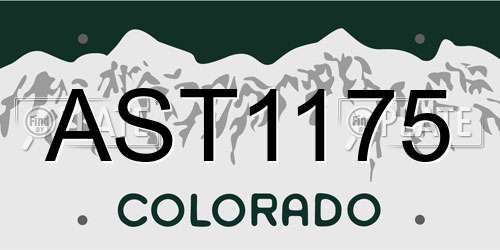 AST1175 Colorado License Plate