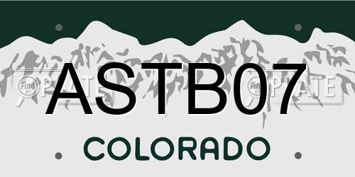 ASTB07 Colorado License Plate