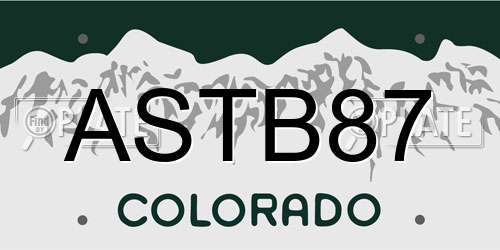 ASTB87 Colorado License Plate