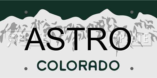 ASTRO Colorado License Plate