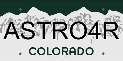 ASTRO4R Colorado License Plate