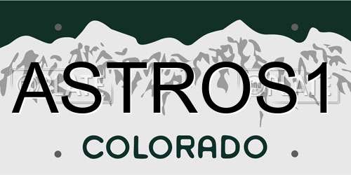 ASTROS1 Colorado License Plate