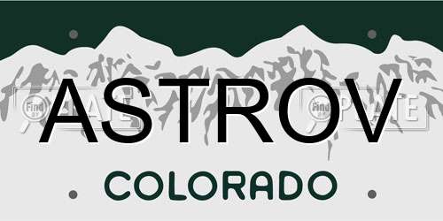 ASTROV Colorado License Plate