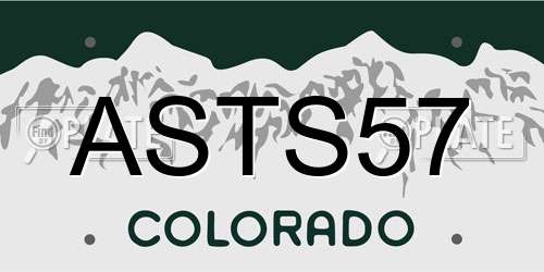 ASTS57 Colorado License Plate