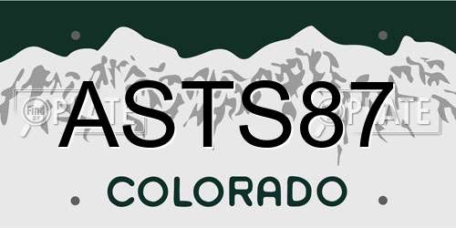 ASTS87 Colorado License Plate