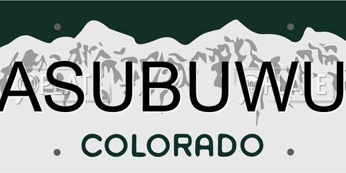 ASUBUWU Colorado License Plate