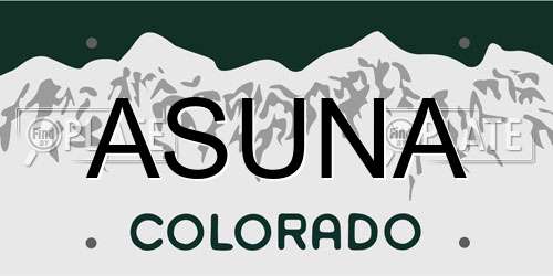ASUNA Colorado License Plate