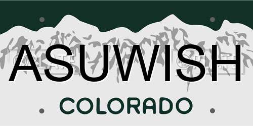 ASUWISH Colorado License Plate