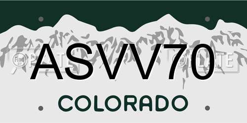 ASVV70 Colorado License Plate
