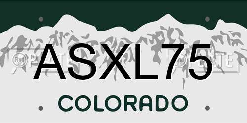 ASXL75 Colorado License Plate