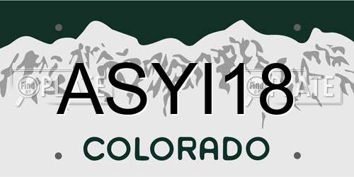 ASYI18 Colorado License Plate