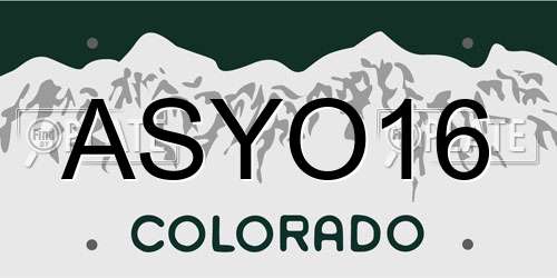 ASYO16 Colorado License Plate