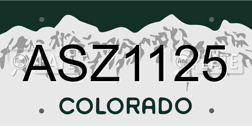 ASZ1125 Colorado License Plate