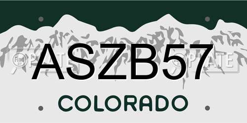 ASZB57 Colorado License Plate