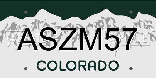 ASZM57 Colorado License Plate