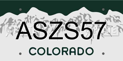 ASZS57 Colorado License Plate