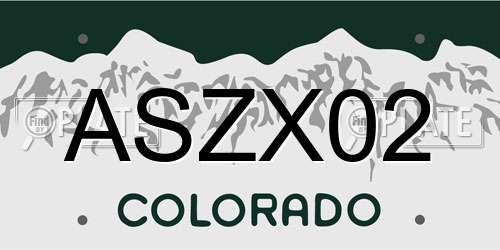 ASZX02 Colorado License Plate